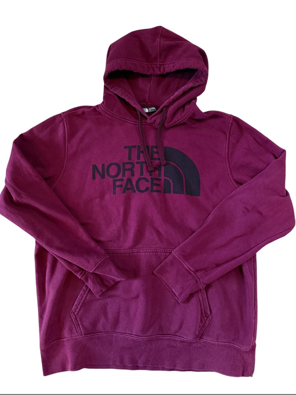 The North Face Men’s Burgundy Crewneck Hoodie with Black Logo